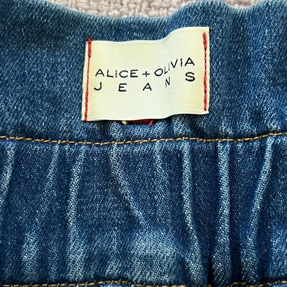 Alice + Olivia Jeans High-Waisted Belted Blue Denim Shorts - Picture 6 of 6